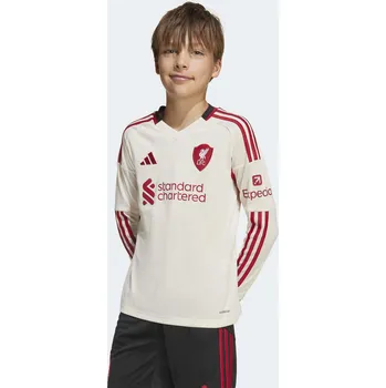 ADIDAS Dětský venkovní dres Liverpool FC 25/26 s dlouhým rukávem BÍLÁ