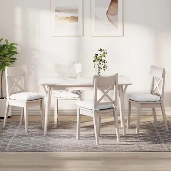 Bytový textil Polštáře na sedadla 2 pcs Bílá 40 x 40 x 6 cm textil