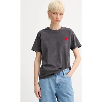 Pánské tričko Bavlněné tričko The Kooples FTSC30036K šedá 90Y, vel. 40