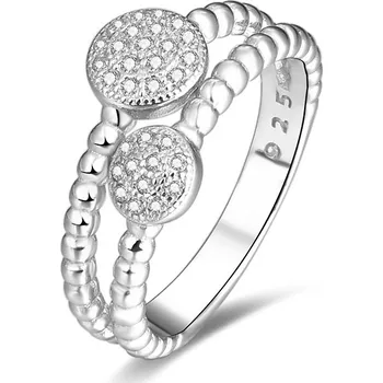 Prsten AGATO Originální dvojitý prsten se zirkony AGG335 Velikost: 52 (3,4 g)