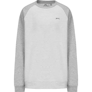 Pánský svetr Slazenger Fleece Contrast Crew Sweatshirt Men Ice/Grey XL