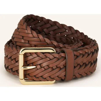 Opasek Lauren Ralph Lauren Dámský Proplétaný Opasek Z Kůže, hnědá, 85