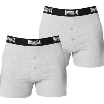 Boxerky Lonsdale 2 Pack Boxer pánské šortky Grey Small