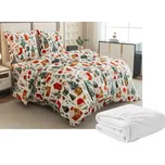 Sada mikroplyšového povlečení FESTIVE MAGIC bílé + prostěradlo mikroplyš SOFT 180x200 cm bílé, dvoulůžko