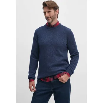 Pánský svetr Vlněný svetr Barbour pánský, tmavomodrá barva, hřejivý, L, 59A