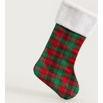 Vánoční ozdoba Vánoční dekorace TARTAN červená / zelená 752094