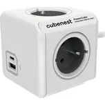 Zásuvka / adaptér CUBENEST PowerCube Extended USB PD 20W, USB-A + USB-C, kabel 1.5m - bílá