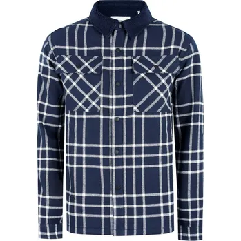 Firetrap Borg Check Overshirt Mens Navy M