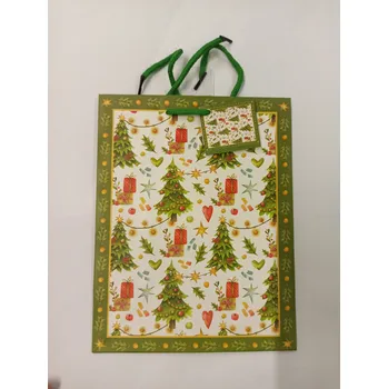 Dárková taška Dárková taška - 18x23x10 cm - Vánoční - Vánoční stromečky