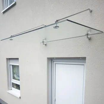 Stříška nad vchodové dveře Schulte skleněná lepená stříška s táhly 13,5mm 140 cm