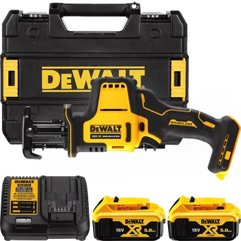 DEWALT 18V XR Aku kompaktní mečová pila, 2x 5,0 Ah DCS369P2-QW