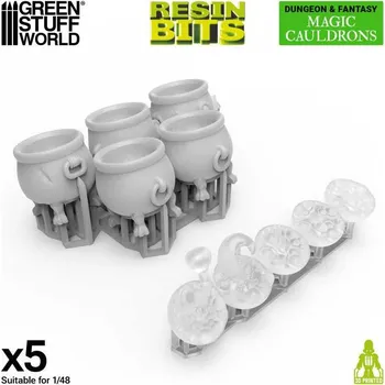 Plastikový model 3D Printed Set Magic Cauldrons for 3mm LEDs – 3D tištěné magické kotlíky pro 3mm LED (5 ks)