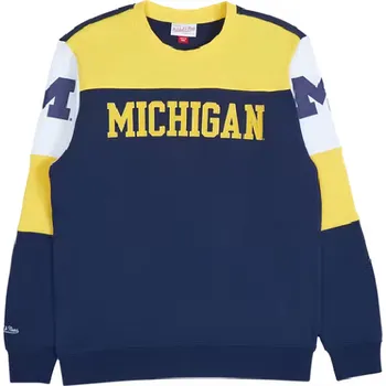 Pánská mikina Mitchell & Ness Overtime Fleece Crew Michigan Wolverins Velikost oblečení: XL