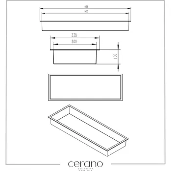 Drátěná police CERANO - Zápustná polička s okrajem do obkladu - nerezová - 90x30x10 cm