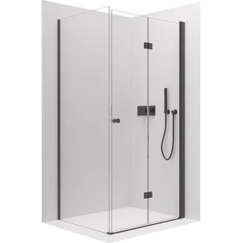 CERANO - Sprchový kout Volpe L/P - 6 mm - černá matná, transparentní sklo - 120x70x190 cm - zalamovací