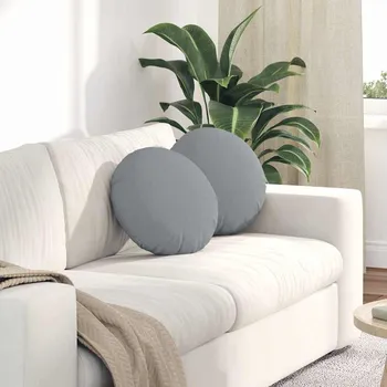 Podsedák Polštáře na sedadla 2 pcs Světle šedá Ø40 x 13 cm textil