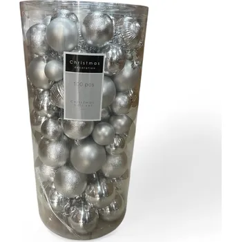 Vánoční dekorace Vánoční ozdoby (100 ks) Barva: Stříbrná
