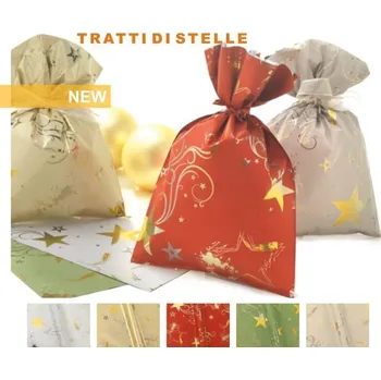 Dárková taška Dárkový sáček vánoční TRATTI DI STELLE 20x35cm mix 100ks