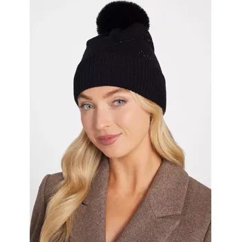 Čepice GUESS dámská čepice Rhinestone černá