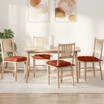 Bytový textil Polštáře na sedadla 4 pcs Červená oranžová 40 x 40 x 6 cm