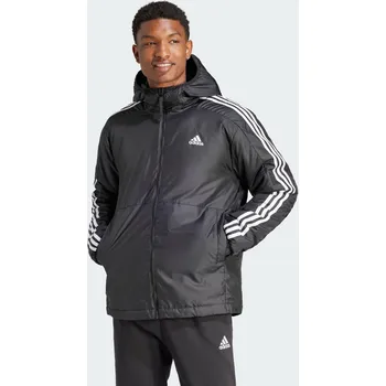 Dámská bunda ADIDAS Bunda Essentials 3-Stripes Insulated Hooded L ČERNÁ