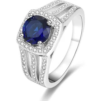 Prsten AGATO Originální stříbrný prsten s modrým zirkonem AGG326 Velikost: 62 (4,37 g)