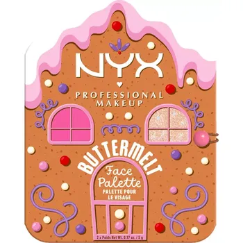 Přípravek na tvář NYX Professional Makeup Duo paletka tvářenky a rozjasňovače Buttermelt Face Light/Medium