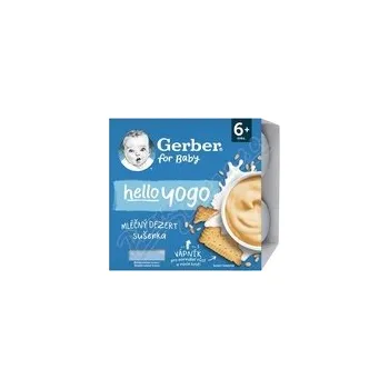 Kojenecká výživa NESTLE Gerber Hello yogo ml.dezert sušenkový 4x100g 6m+