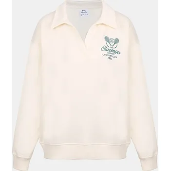 Dámský svetr Slazenger Fleece Sweatshirt White 14 (42)