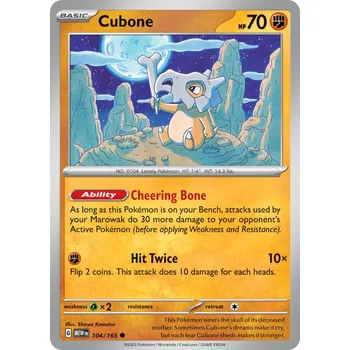 Sběratelská karetní hra Cubone MEW 104/165 - reverse holo