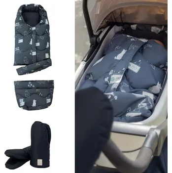 Fusak LEOKID Fusak Transformer a rukavice na kočárek Forest Bathing/Black Coal