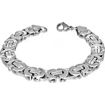 Náramek Pánský náramek ocel královská vazba plochá 11 mm GCZA147 délka 20 cm