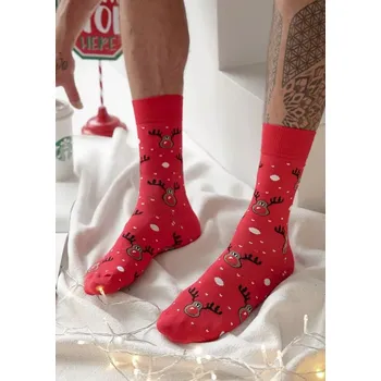 Pánské ponožky Milena 1290-021 Vánoční ponožky pro muže 38-46 černá 38-41