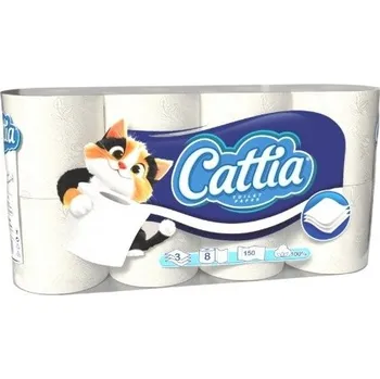Toaletní papíry toaletní papír Cattia 3-vrstvý, 8 rolí