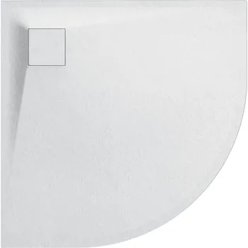 Sprchová vanička CERANO - Sprchová vanička čtvrtkruhová Quarto - SMC/minerální kompozit - strukturovaná bílá matná - 90x90 cm - ROZBALENO