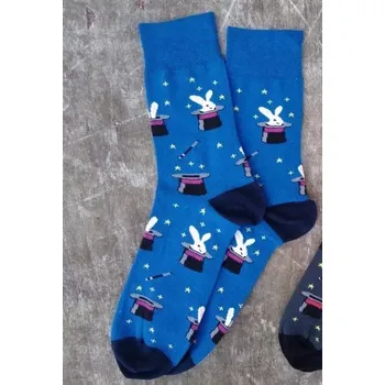 Dámské punčochy Dospělé ponožky Kouzelník - 37-41 / modrá