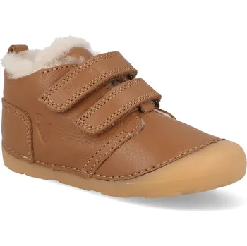 Dívčí obuv Barefoot dětské zimní boty Bisgaard - Carter lamb cognac hnědé Velikost: 26