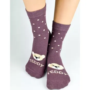 Dámské punčochy Dívčí ponožky SB001 Teddy - 35-38 / bordová