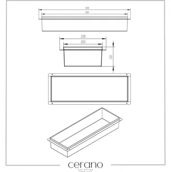 Koupelnový nábytek CERANO - Zápustná polička do obkladu - bílá matná - 60x20x10 cm