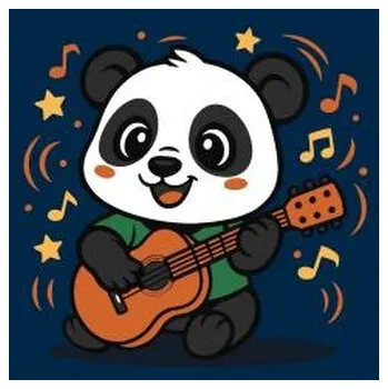 Set školních potřeb Malowanie po numerach - Panda z gitarą Kids