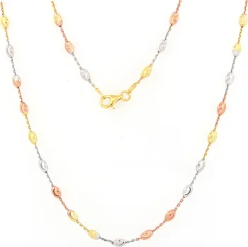 Řetízek Leru Stříbrný řetízek s laserovanými oválky 3 barevné Délka řetízku: 42cm