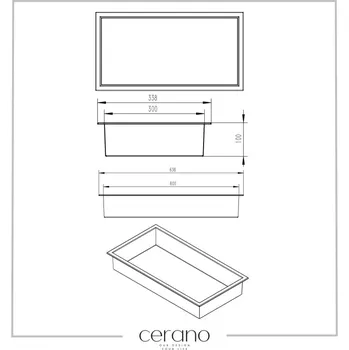 CERANO - Zápustná polička s okrajem do obkladu - nerezová - 60x30x10 cm