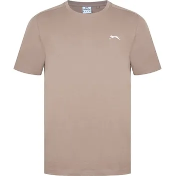 Pánské tričko Slazenger Plain pánské tričko Dark Beige M