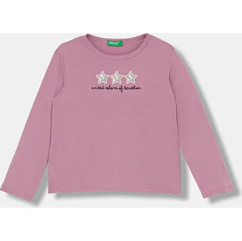 Chlapecké tričko Dětské bavlněné tričko s dlouhým rukávem United Colors of Benetton růžová barva, 3ATNG10KZ 3ATNG10KZ.P.Seasonal 30X, vel. 110