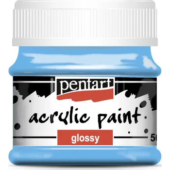 Výtvárné potřeby Pentart - akrylové barvy LESKLÉ 50 ml Barvy Pentart: světle modrá