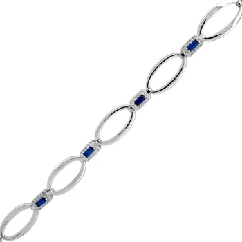 Náramek Leru Moderní stříbrný náramek modro-bílé zirkony