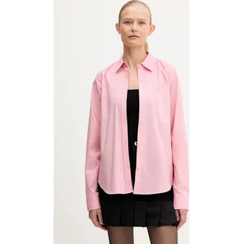 Dámská košile Košile HUGO The Essential Shirt dámská, růžová barva, regular, s klasickým límcem 50496339 39X, vel. 36
