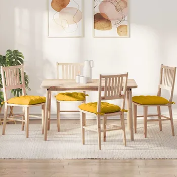 Bytový textil Polštáře na sedadla 4 pcs Světlá žlutá 40 x 40 x 6 cm