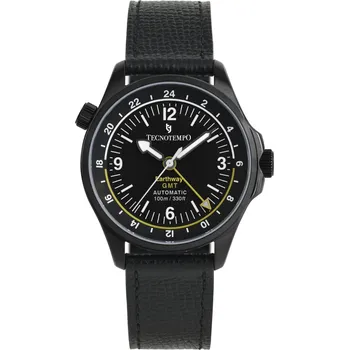 Hodinky Tecnotempo GMT „Earthway“ Automatic – Black Dial, Steel Bracelet, Limited Edition 100 pcs