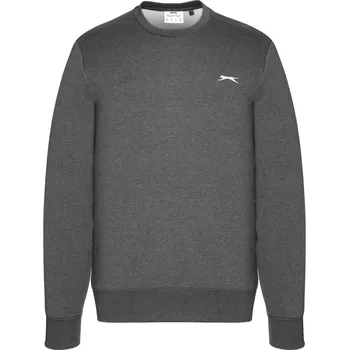 Pánský svetr Slazenger Fleece Crew Sweater Mens Charcoal Marl XL